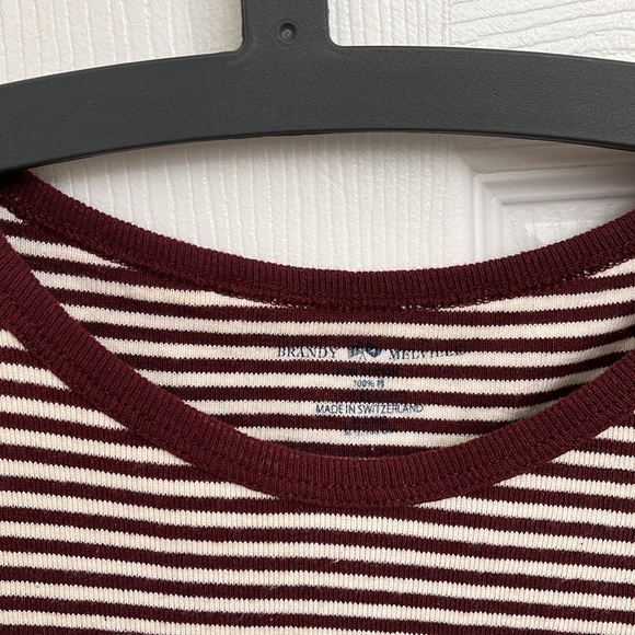 Brandy Melville Red White Striped Tshirt - Picture 3 of 3